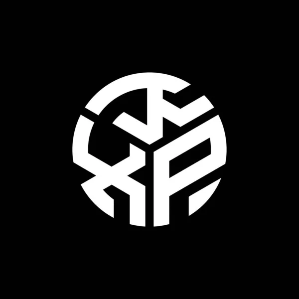 Σχεδιασμός Λογότυπου Γραμμάτων Kxp Μαύρο Φόντο Kxp Δημιουργικό Πρωτότυπο Γράμμα — Διανυσματικό Αρχείο