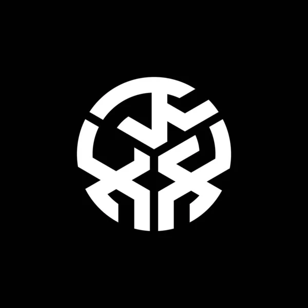 Siyah Arkaplanda Kxx Harf Logosu Tasarımı Kxx Yaratıcı Harflerin Baş — Stok Vektör