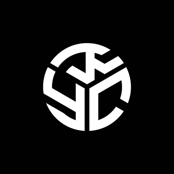 黒い背景にKycの手紙のロゴデザイン Kycクリエイティブイニシャルレターロゴコンセプト Kycレターデザイン — ストックベクタ