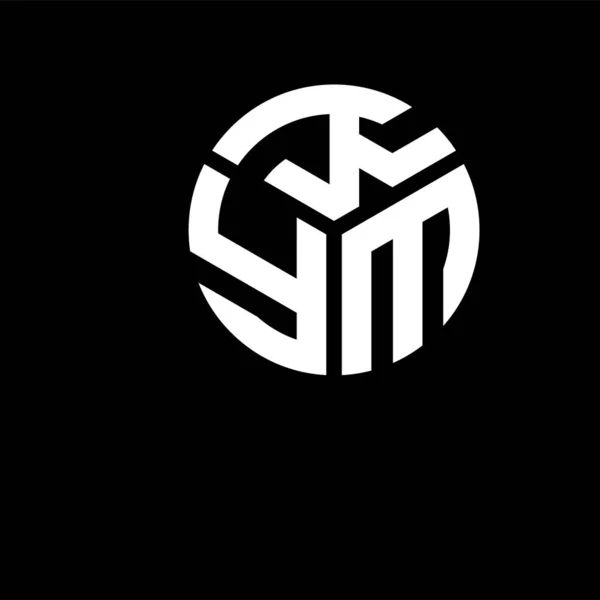 Kym Γράμμα Σχέδιο Λογότυπο Μαύρο Φόντο Kym Δημιουργική Αρχικά Γράμμα — Διανυσματικό Αρχείο