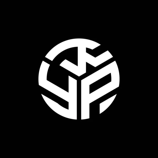 Logo Desain Huruf Kyp Pada Latar Belakang Hitam Kyp Kreatif - Stok Vektor