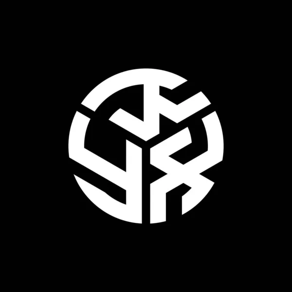 Kyx Logo Ontwerp Zwarte Achtergrond Kyx Creatieve Initialen Letter Logo — Stockvector