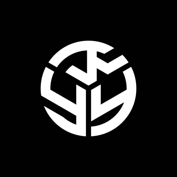 Logo Desain Huruf Kyy Pada Latar Belakang Hitam Kyy Kreatif - Stok Vektor