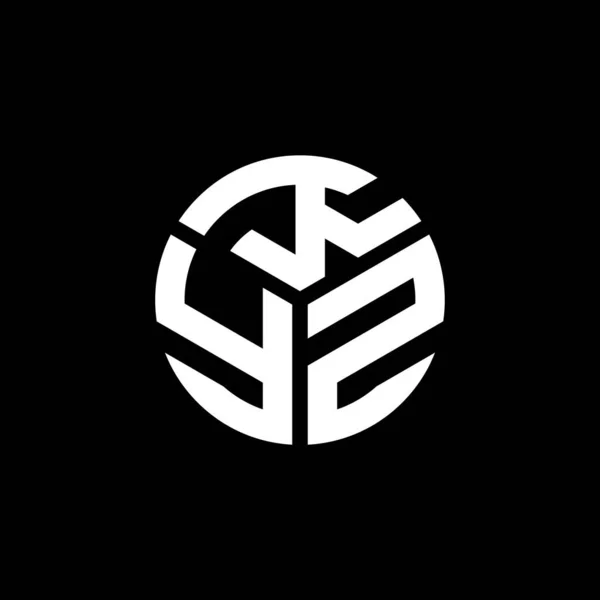 Kyz Logo Ontwerp Zwarte Achtergrond Kyz Creatieve Initialen Letter Logo — Stockvector
