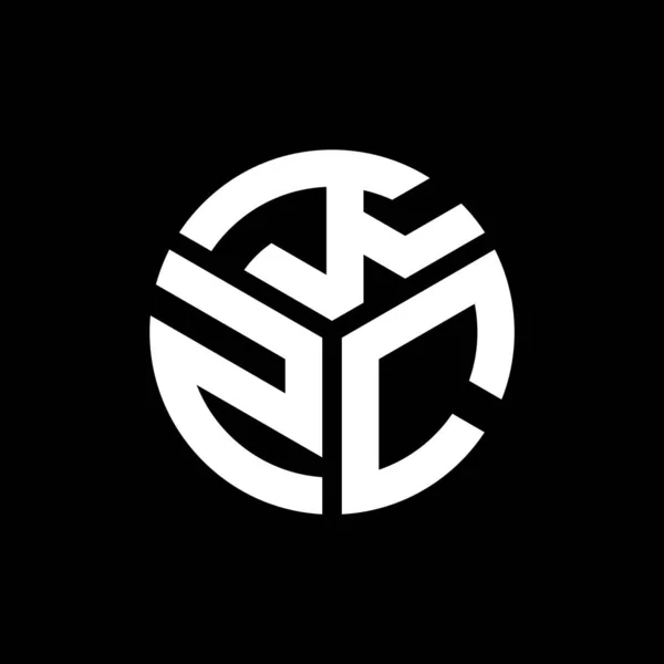 Diseño Del Logotipo Letra Kzc Sobre Fondo Negro Kzc Iniciales — Archivo Imágenes Vectoriales