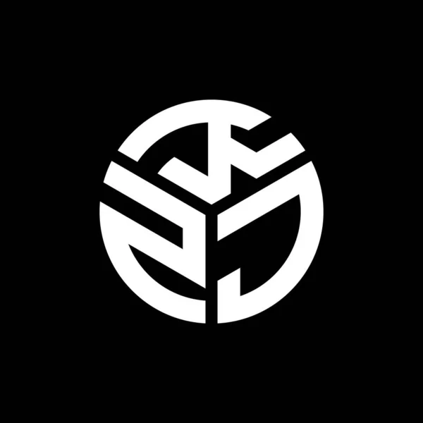 Diseño Del Logotipo Letra Kzj Sobre Fondo Negro Kzj Iniciales — Archivo Imágenes Vectoriales