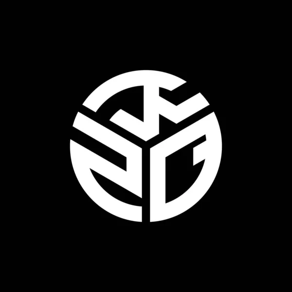 Diseño Del Logotipo Letra Kzq Sobre Fondo Negro Kzq Iniciales — Archivo Imágenes Vectoriales