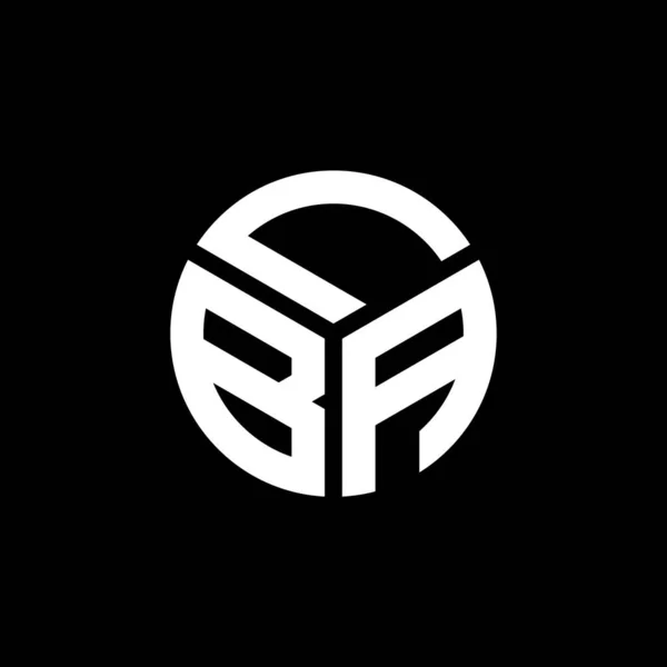 Projekt Logo Litery Lba Czarnym Tle Lba Twórcze Inicjały Koncepcja — Wektor stockowy