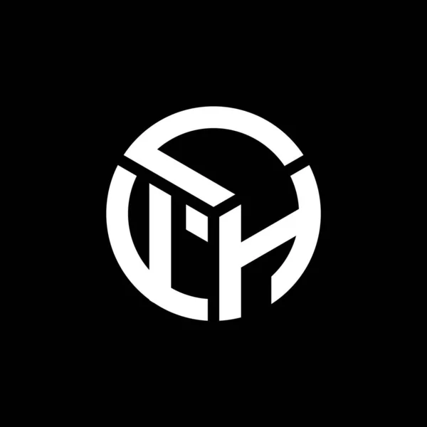 Projekt Logo Litery Lfh Czarnym Tle Lfh Twórcze Inicjały Koncepcja — Wektor stockowy