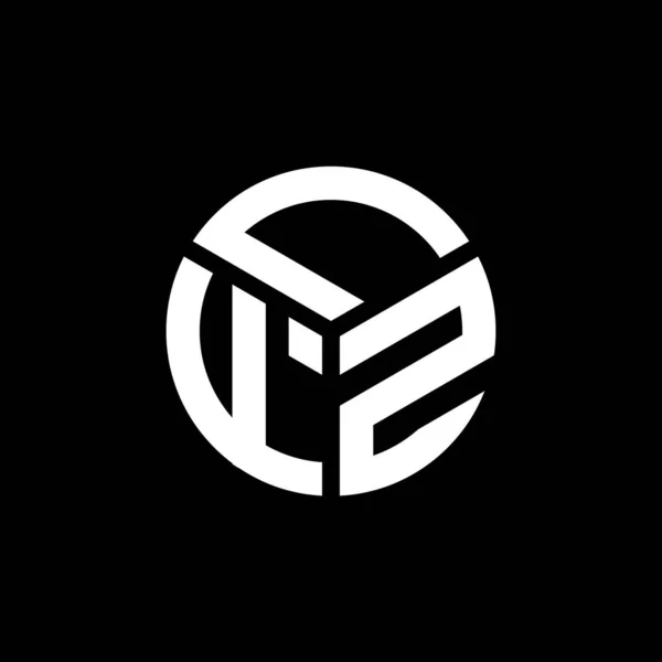 Diseño Del Logotipo Letra Lfz Sobre Fondo Negro Lfz Iniciales — Vector de stock