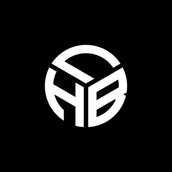 Siyah Arkaplanda Lhb Harf Logosu Tasarımı Lhb Yaratıcı Harflerin Baş — Stok Vektör