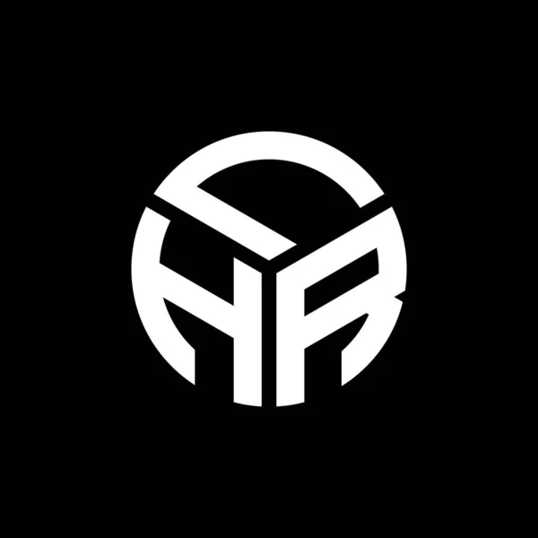 Lhr Harf Logo Tasarımı Siyah Arka Planda Lhr Yaratıcı Harflerin — Stok Vektör