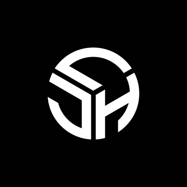 Ljh Harf Logosu Tasarımı Siyah Arka Planda Ljh Yaratıcı Harflerin — Stok Vektör
