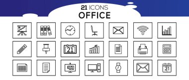 Ofise İlişkili Vektör Satırı Simgelerinin Basit Kümesi. 