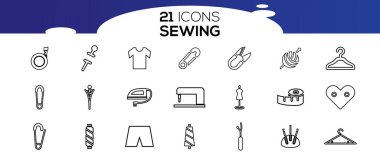 Dikiş basit bir set vektör hat simgeleri ile ilgili. 