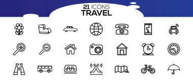 Tur ve seyahat ana hatları simgesi vektör çizimi.