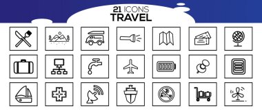 Tur ve seyahat ana hatları simgesi vektör çizimi.