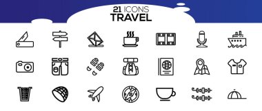 Tur ve seyahat ana hatları simgesi vektör çizimi.