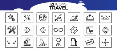 Tur ve seyahat ana hatları simgesi vektör çizimi.