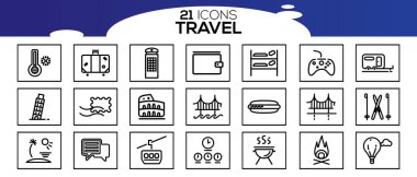 Tur ve seyahat ana hatları simgesi vektör çizimi.