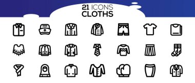 Çamaşır servisi ikonları. Temizlik ve çamaşır hizmetleri kavramı.