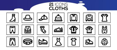 Çamaşır servisi ikonları. Temizlik ve çamaşır hizmetleri kavramı.