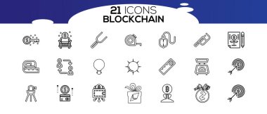 Blockchain ağ simgesi seti. bilgi simgesi, analitik, bulut hesaplama, engelleme zinciri, blok, Dağıtım, Hesap Defteri, Aktarım simgesi