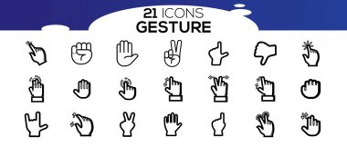 Vektör dokunmatik ekran simgeleri ince çizgi biçiminde simgeler.