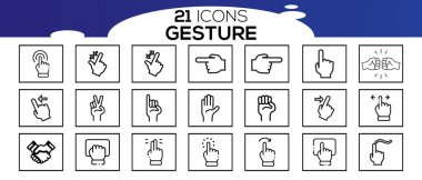 Vektör dokunmatik ekran simgeleri ince çizgi biçiminde simgeler.