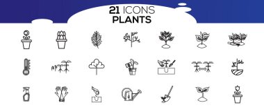 Basit Bitkiler Kümesi İlgili Vektör Satırı Simgeleri. 