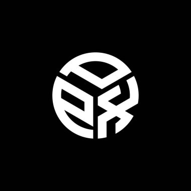 Siyah arkaplanda PPX harf logosu tasarımı. PPX yaratıcı harflerin baş harfleri logo kavramı. PPX harf tasarımı.