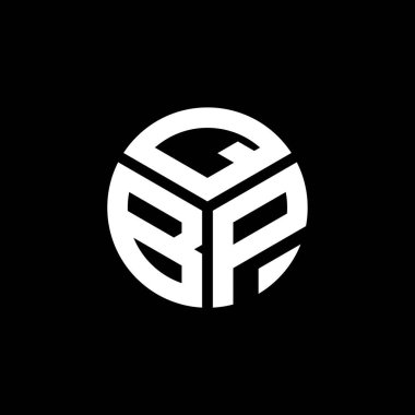 Siyah arkaplanda QBP harf logosu tasarımı. QBP yaratıcı harflerin baş harfleri logo kavramı. QBP harf tasarımı.