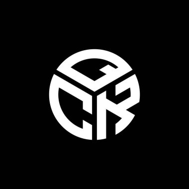 Siyah arkaplanda QCK harfi logo tasarımı. QCK yaratıcı harflerin baş harfleri logo kavramı. QCK harf tasarımı.