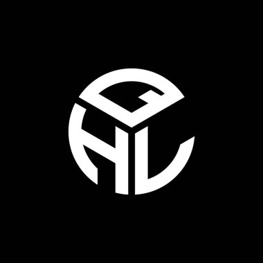 QHL harf logo tasarımı siyah arkaplan üzerine. QHL yaratıcı harflerin baş harfleri logo kavramı. QHL harf tasarımı.