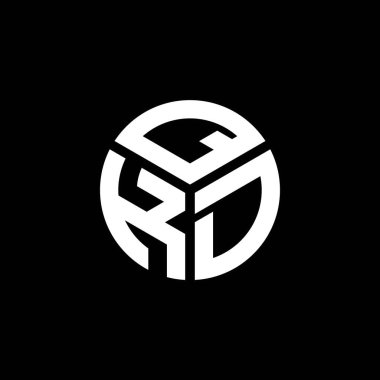Siyah arkaplanda QKD harf logosu tasarımı. QKD yaratıcı harflerin baş harfleri logo kavramı. QKD harf tasarımı.