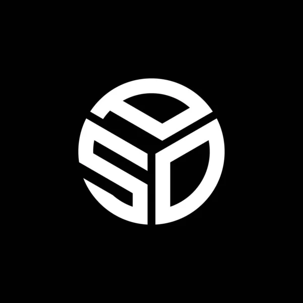 Pso Logo Ontwerp Zwarte Achtergrond Pso Creatieve Initialen Letter Logo — Stockvector