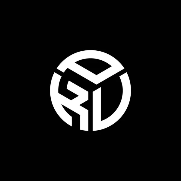 Logo Design Der Pkv Auf Schwarzem Hintergrund Pkv Kreative Initialen — Stockvektor