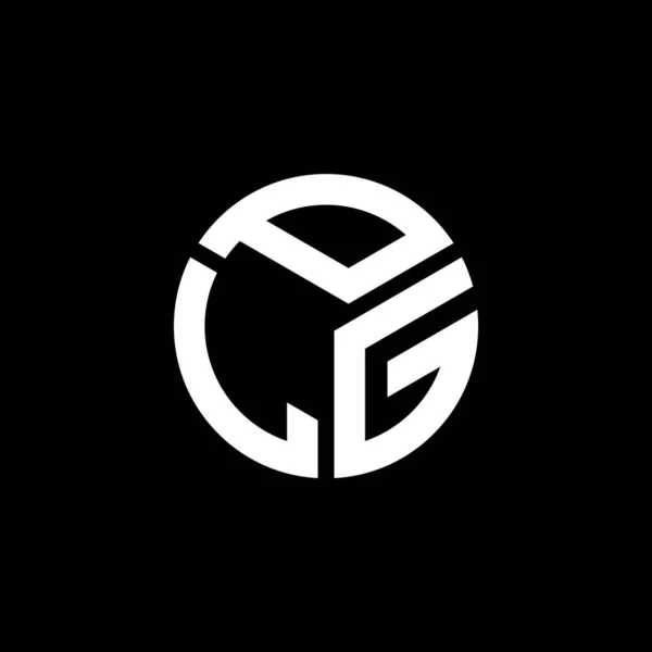 Projekt Logo Litery Plg Czarnym Tle Plg Twórcze Inicjały Koncepcja — Wektor stockowy