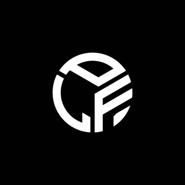 Plf Γράμμα Σχέδιο Λογότυπο Μαύρο Φόντο Plf Δημιουργική Αρχικά Γράμμα — Διανυσματικό Αρχείο