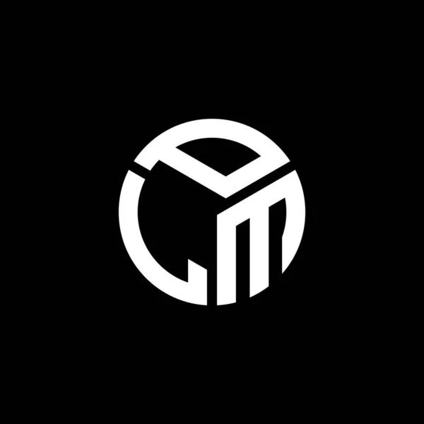 Projekt Logo Litery Plm Czarnym Tle Plm Twórcze Inicjały Koncepcja — Wektor stockowy