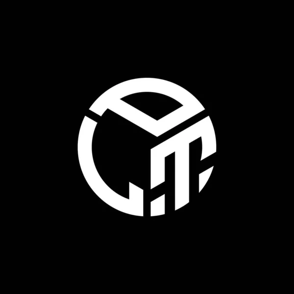 Plt Γράμμα Σχέδιο Λογότυπο Μαύρο Φόντο Plt Δημιουργική Αρχικά Γράμμα — Διανυσματικό Αρχείο