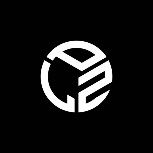 Дизайн Логотипа Plz Чёрном Фоне Plz Креативные Инициалы Буквенная Концепция — стоковый вектор