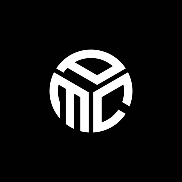 Siyah Arka Planda Pmc Harf Logosu Tasarımı Pmc Yaratıcı Harflerin — Stok Vektör