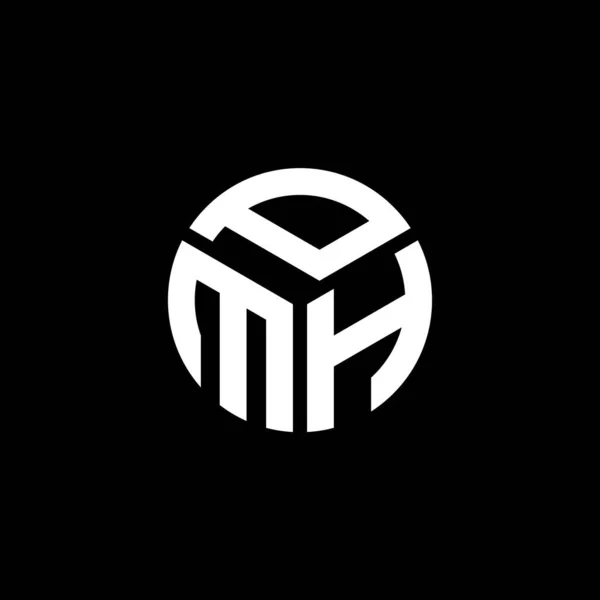Σχεδιασμός Λογότυπου Γραμμάτων Pmh Μαύρο Φόντο Σχέδιο Λογοτύπου Δημιουργικών Αρχικών — Διανυσματικό Αρχείο