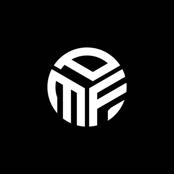 Дизайн Логотипа Pmf Чёрном Фоне Творческие Инициалы Pmf Буквенно Обозначают — стоковый вектор