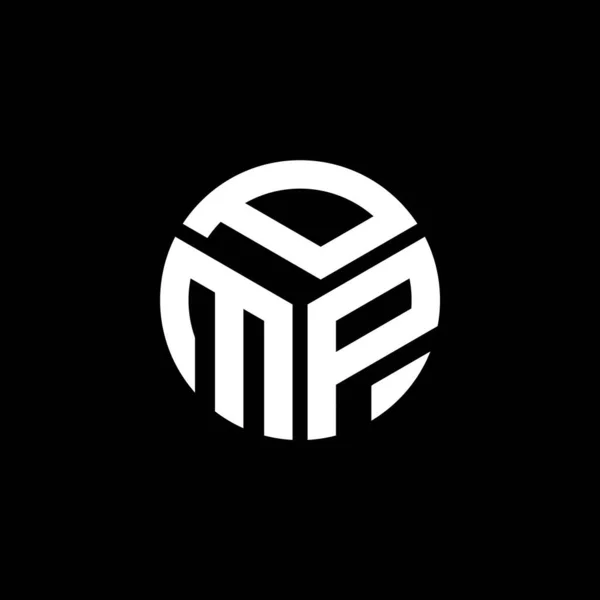 Diseño Del Logotipo Letra Pmp Sobre Fondo Negro Pmp Iniciales — Vector de stock