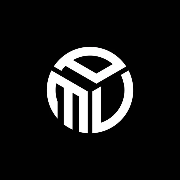Logo Lettre Pmv Design Sur Fond Noir Pmv Initiales Créatives — Image vectorielle
