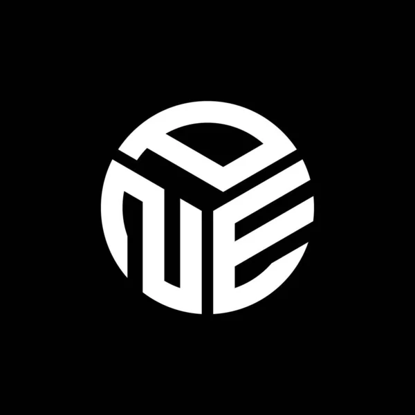 Projekt Logo Litery Pne Czarnym Tle Pne Twórcze Inicjały Koncepcja — Wektor stockowy