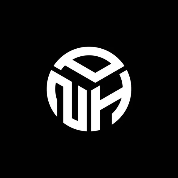 Diseño Del Logotipo Letra Pnh Sobre Fondo Negro Pnh Iniciales — Vector de stock