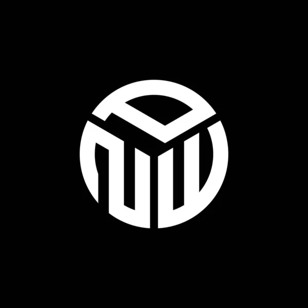Pnw Lettre Logo Design Sur Fond Noir Pnw Initiales Créatives — Image vectorielle
